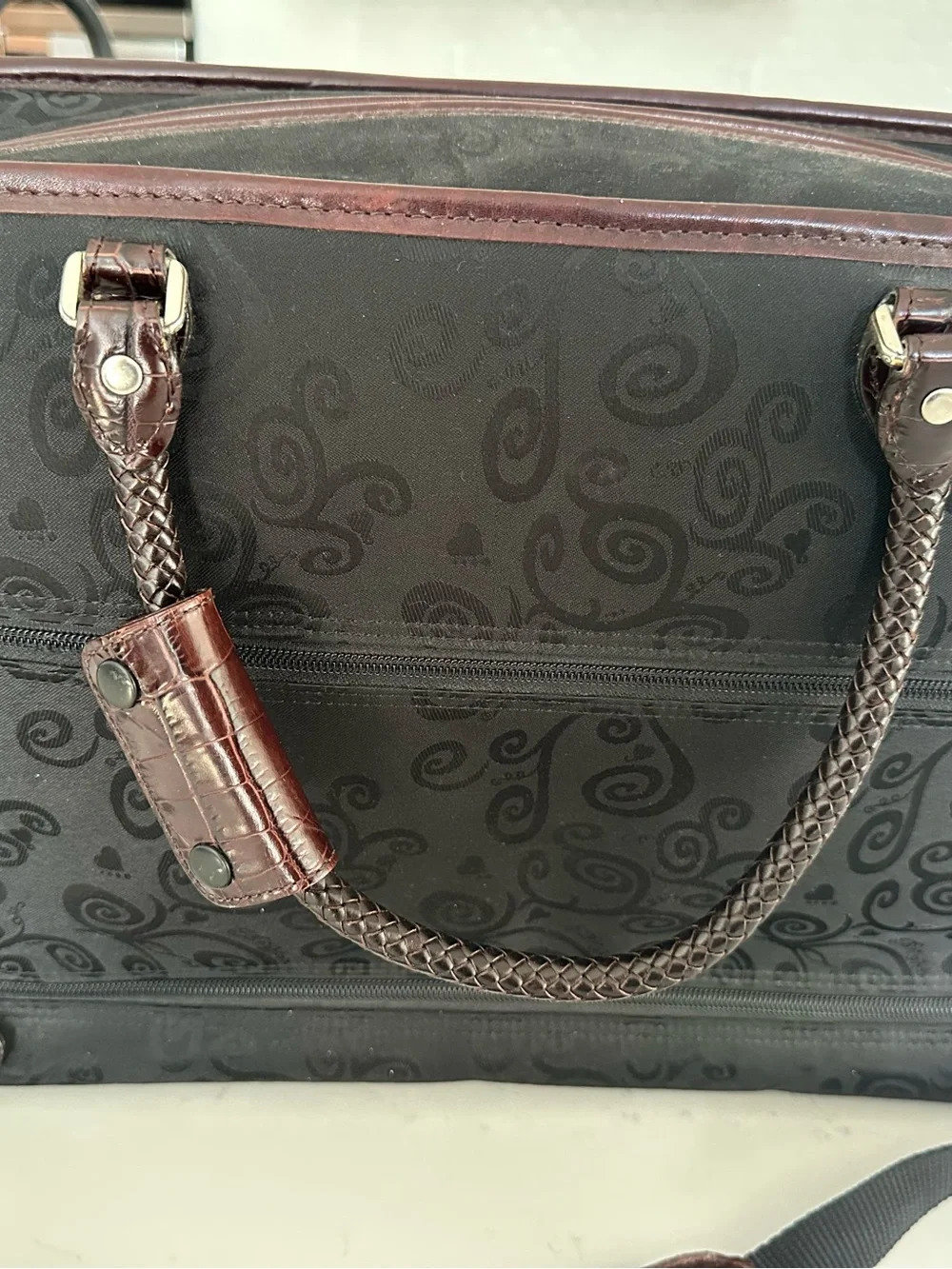 Brighton Brown and black Croc leather Briefcase carry on